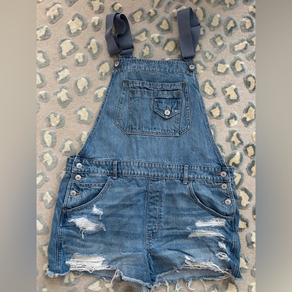 American Eagle Outfitters Light Blue Denim Overalls - Picture 1 of 3
